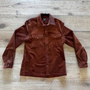 Express Men's Corduroy Double Button Pocket Overshirt Rust Brown M Medium $98